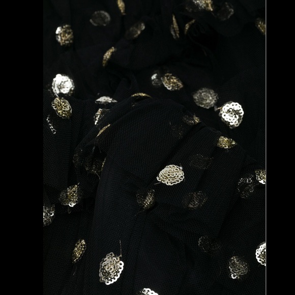 Marchesa Notte Off Shoulder Polka Dot Sequin Gown - Picture 5 of 12